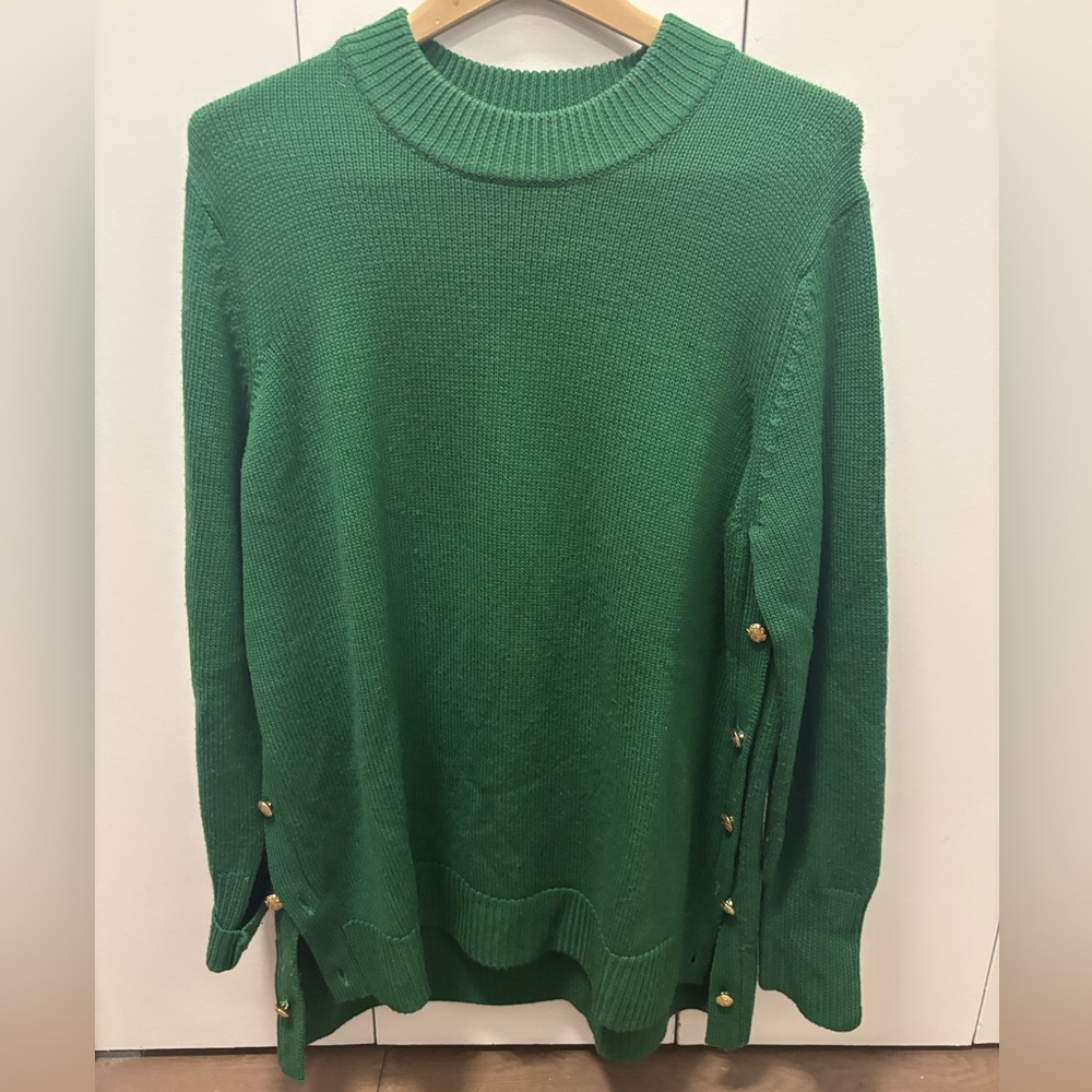 Tuckernuck Green Sweater with Gold Button Detail - Offers accepted!